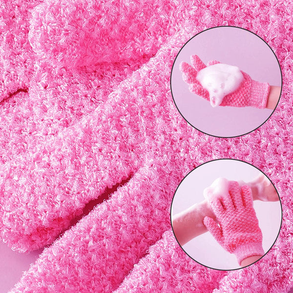 Living Today Exfoliating Gloves Pink Exfoliators & Scrubs