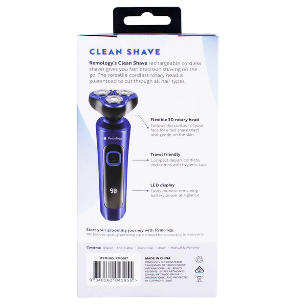 Remology Clean Shave Rechargeable Cordless Shaver Men's Shavers