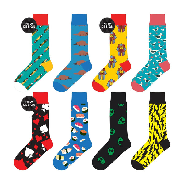 Colorful Socks 8 Pairs Funny Dress 5 13 Men Women Womens Socks