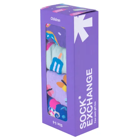 Gift Boxed 4 Pairs Girls Assorted Socks