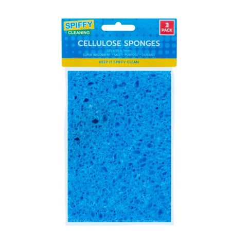 Spiffy 3Pc Cellulose Sponges Sponges & Scourers