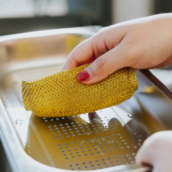 8Pk Non Scratch Mesh Sponge Metallic Silver And Gold Sponges & Scourers