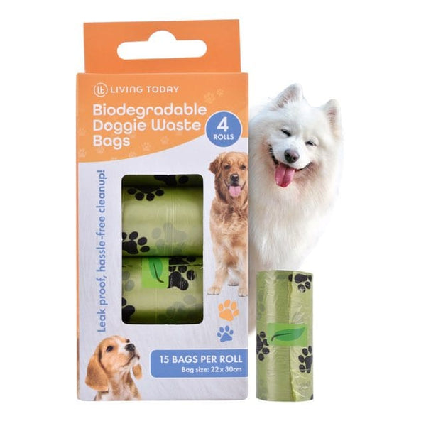 Livingtoday 60 Biodegradable Unscented Pet Dog Poop Waste Bags Pooper Scooper & Bags