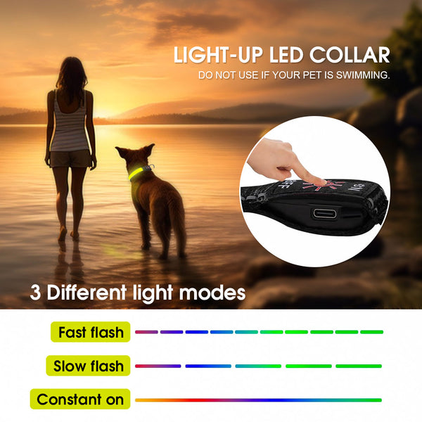 50Cm Rechargeable Light Up Led Pet Collar Dog Collars