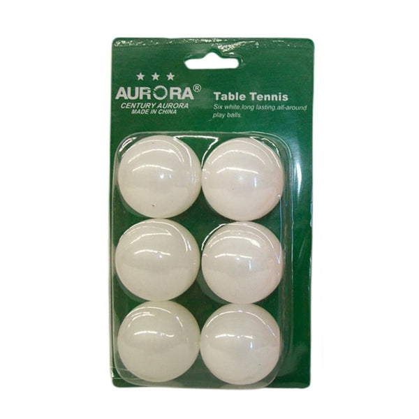 6X On Card (36Balls) White Table Tennis Balls
