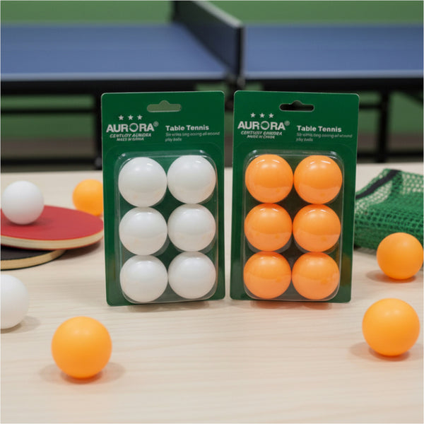 6X On Card (36Balls) White Table Tennis Balls