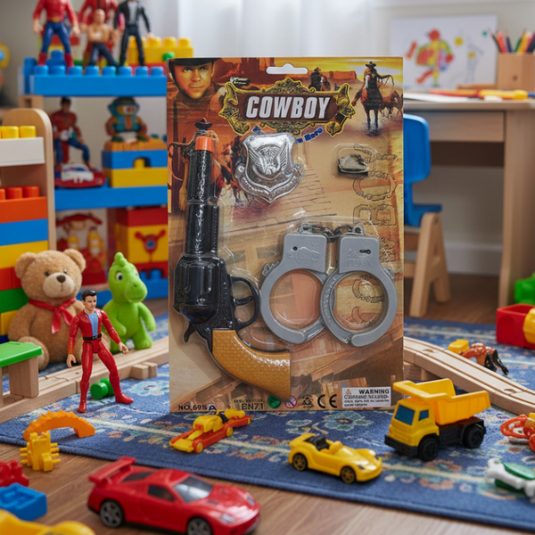 Toy Cowboy Gun And Handcuff Play Set Dress Up Costumes