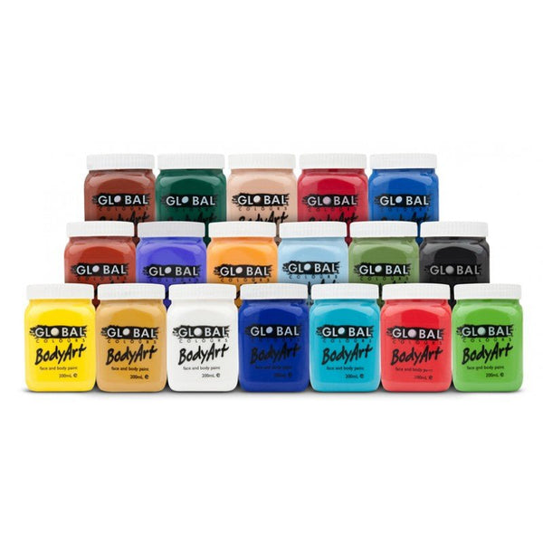 Global Colours Bodyart Face And Paint In Jar 200Ml Performance Quality Deep Green Acrylic Paint
