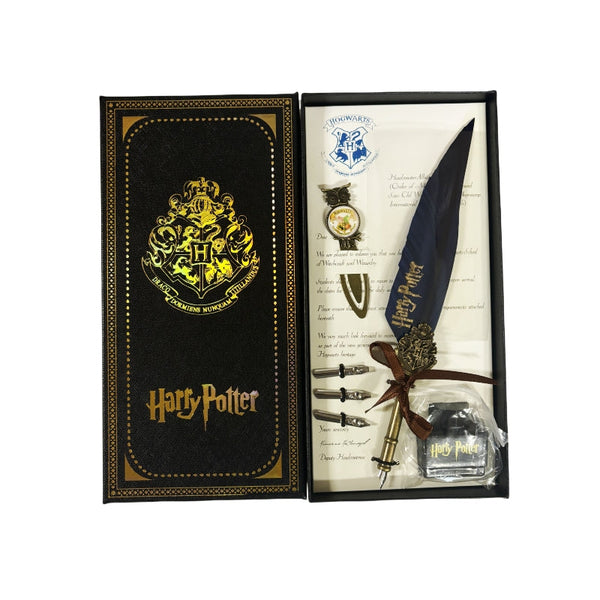 Harry Potter Feather Dip Pen Writing Set With Ink Calligraphy Quill Gifts Claret Red Pens & Writing Instruments