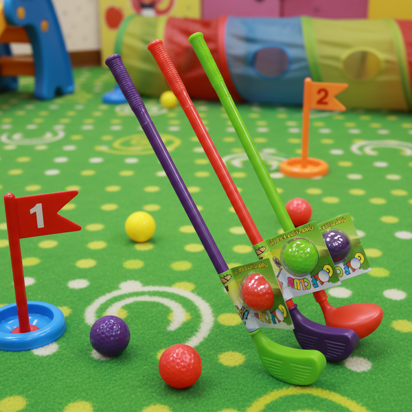 2 X Kids Golf Sets With Ball & Stick Outdoor Toy Balls