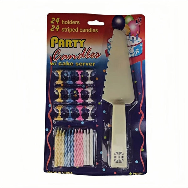 4 Sets Of Party Candles With Cake Server Wedding Cake Servers & Knives
