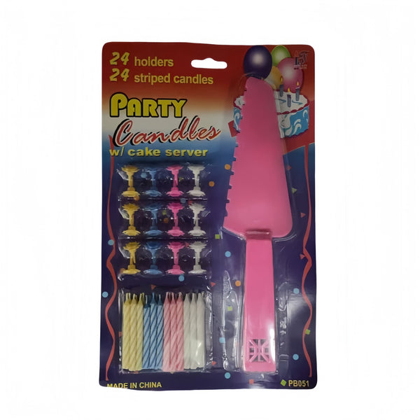 4 Sets Of Party Candles With Cake Server Wedding Cake Servers & Knives