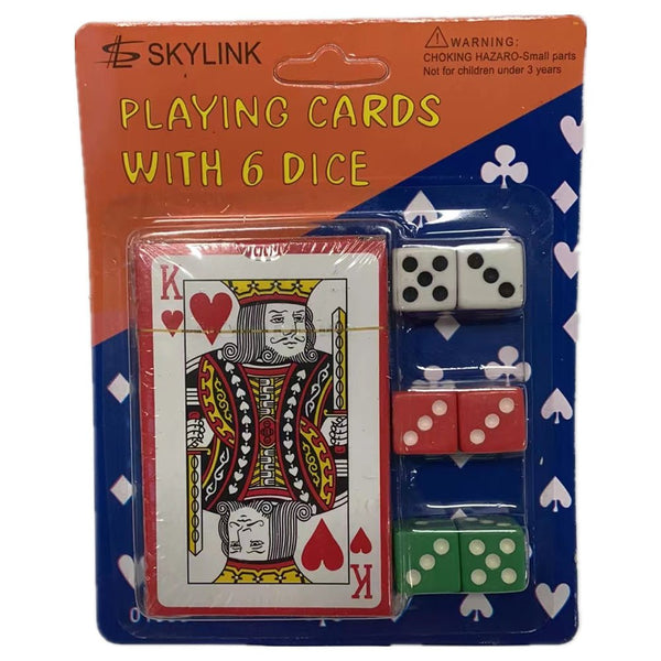 Playing Card With 6 Colourful Dices Playing Cards