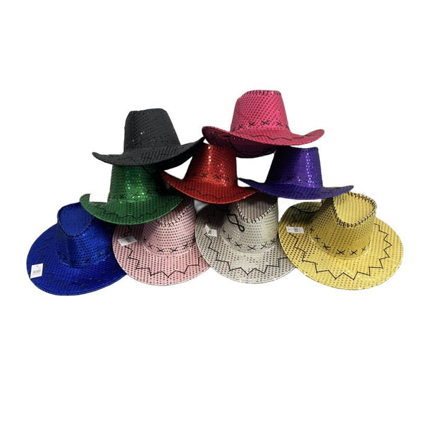 Sequin Cowboy Party Hat Pink Hats
