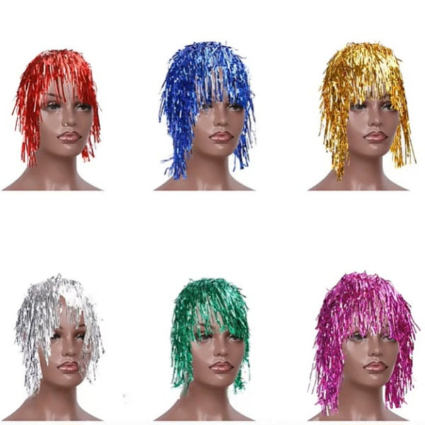 Party Tinsel Wig Assorted Colour Red Hair Extensions
