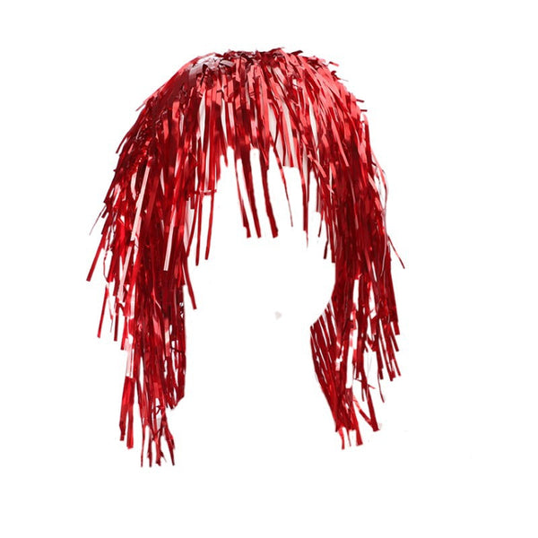 Party Tinsel Wig Assorted Colour Red Hair Extensions