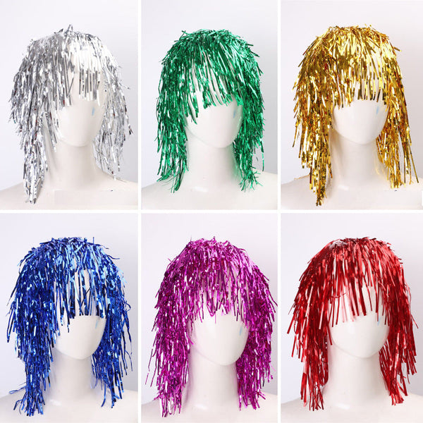 Party Tinsel Wig Assorted Colour Red Hair Extensions