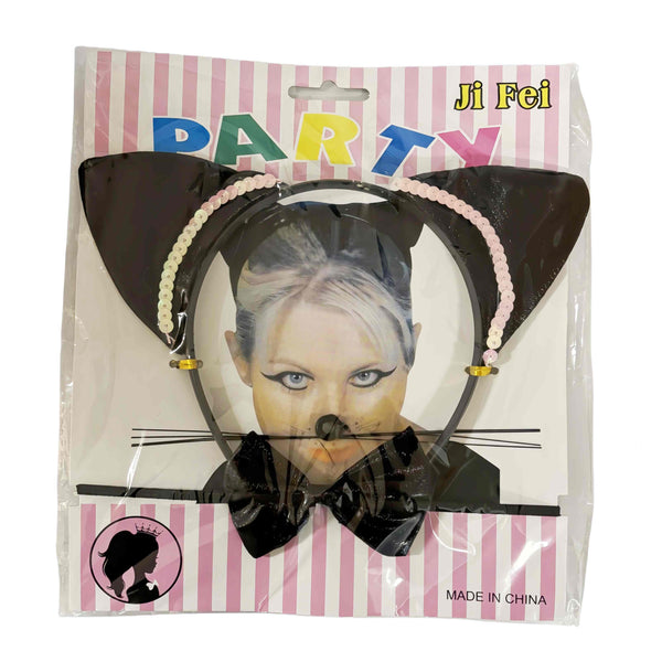 Party Cat Dress Up Set 3 Pieces Ears Whiskers And Bowtie Anime Costumes Women