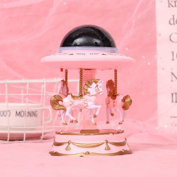 Pink Music Box Musical Carousel Horse Led Toy Child Birthday Xmas Gift Musical Toys
