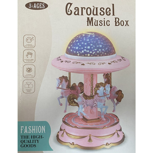Pink Music Box Musical Carousel Horse Led Toy Child Birthday Xmas Gift Musical Toys