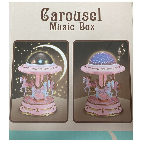 Pink Music Box Musical Carousel Horse Led Toy Child Birthday Xmas Gift Musical Toys