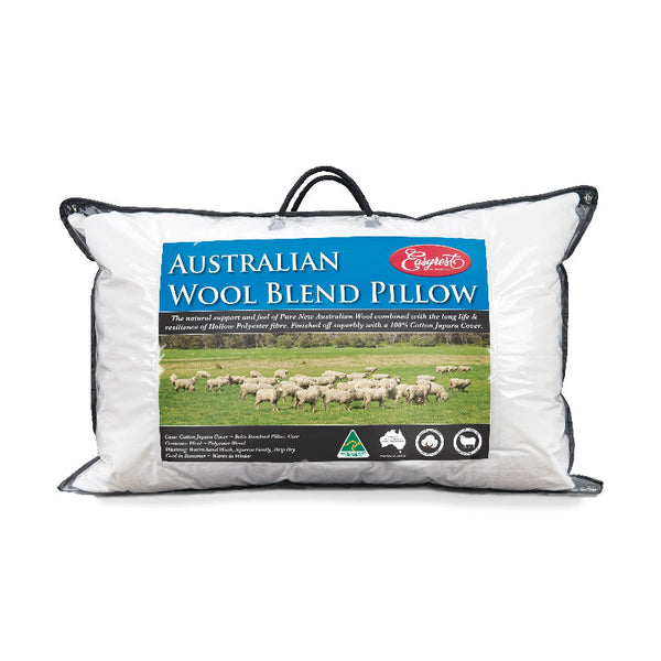 Easy Rest Wool Blend Pillow Australian Pure Downs Fill Cotton Cover Pillows