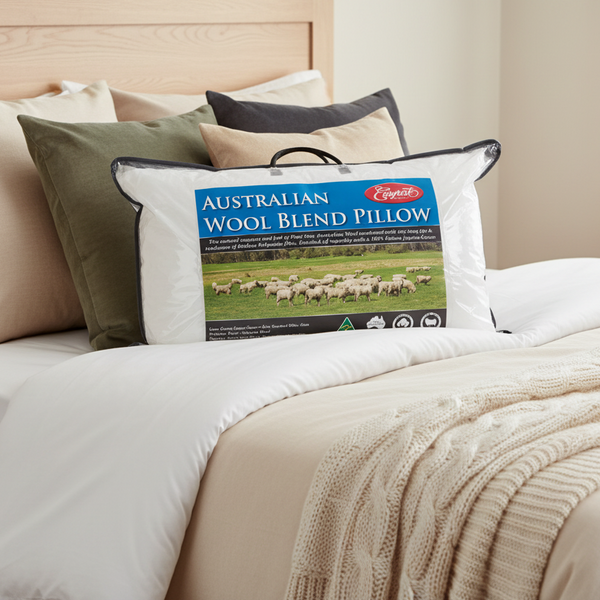 Easy Rest Wool Blend Pillow Australian Pure Downs Fill Cotton Cover Pillows