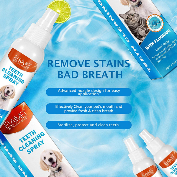 2 Pcs Pet Oral Breath Freshener Spray | Eliminates Bad Dental Care For Dogs & Cats Dog Grooming