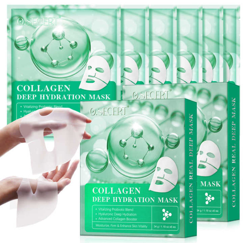 Collagen Real Deep Facial Sheet Mask For Women Moisturizing Overnight Sleeping Skin Masks
