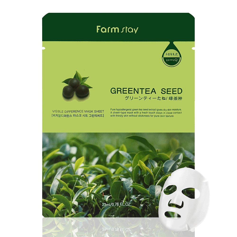 Farmstay Korean Greentea Seed Hydration Facial Mask Sheet(Pack Of 10) Face Masks