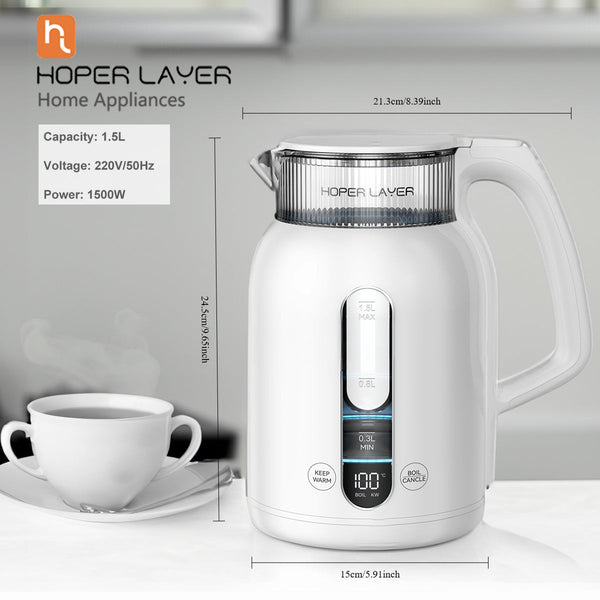 Hoper Layer Insulation Electric Kettle 1.5L 1500W Water Boiler K15 G1 Kettles