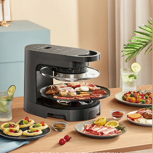 Hoper Layer Multi Functional 2 In 1 Air Fryer Smokeless Bbq Grill Air Fryers