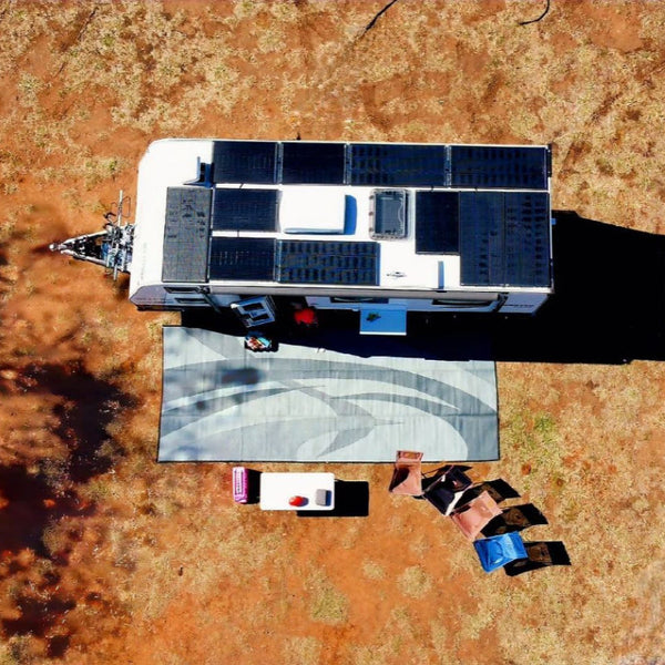 Camping Mat Warehouse Recycled Poly Swish Grey 3M X 1.8M Door Mats & Floor Mats