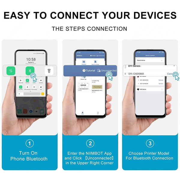Niimbot D11 Protable Wireless Connection Label Printer Black Label Printers
