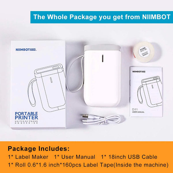 Niimbot D11 Protable Wireless Connection Label Printer White Label Printers
