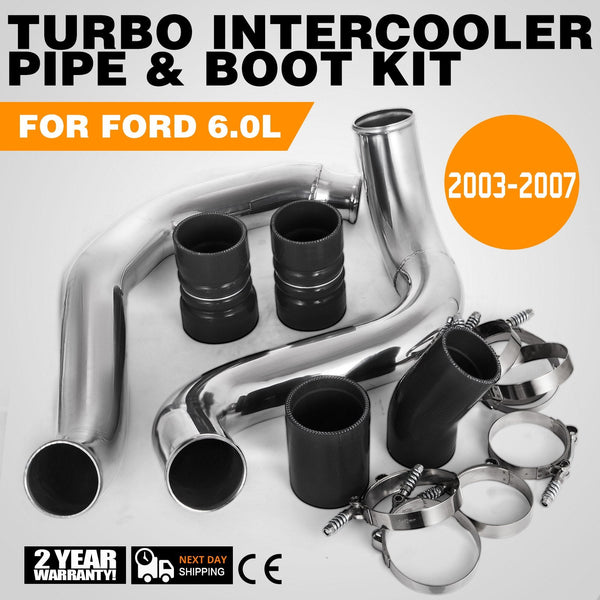 Vevor Turbo Intercooler Pipe & Boot Kit Silver For 03 07 Ford 6.0L Powerstroke Diesel Other Auto Tools & Supplies