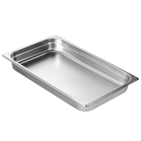 Vevor 6 Pack Hotel Pans Full Size Anti Jam Steam 0.8Mm Thick Stainless Steel Restaurant Table 2.5 Inch Deep Commercial Catering Storage Food For Indus