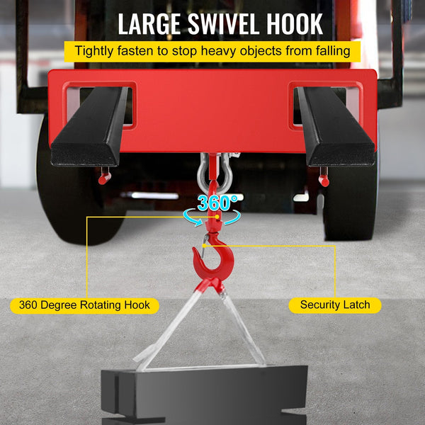Vevor Forklift Lifting Hook 6000 Lbs Capacity Hoist Swivel Mobile Crane Attachments Other Auto Tools & Supplies