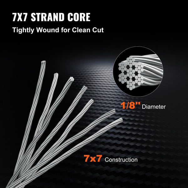 1/8 Stainless Steel Cable Railing 500Ft Wire Rope 316 Marine Grade Braided Aircraft 7X7 Strands Construction For Deck Balusters Stair Handrail Porch F