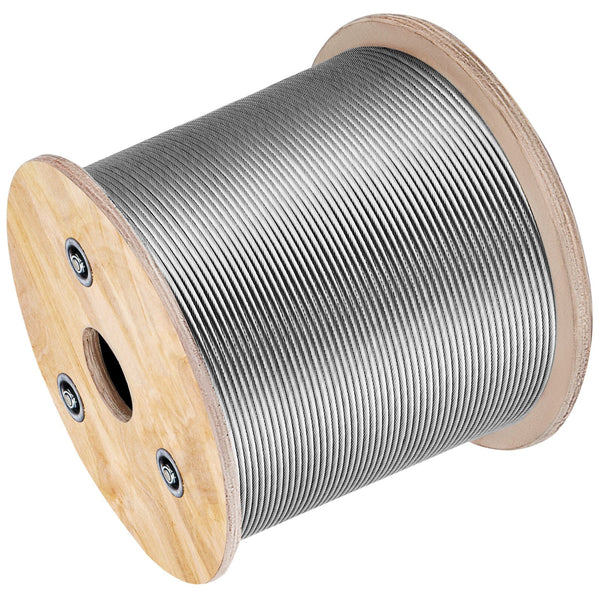 1/8 Stainless Steel Cable Railing 500Ft Wire Rope 316 Marine Grade Braided Aircraft 7X7 Strands Construction For Deck Balusters Stair Handrail Porch F