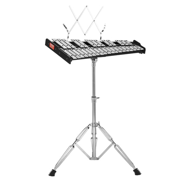 Vevor 32 Note Glockenspiel Xylophone Bell Kit Professional Percussion Instrument Set With Mallets Drum Sticks Music Stand Adjustable And Carrying Bag