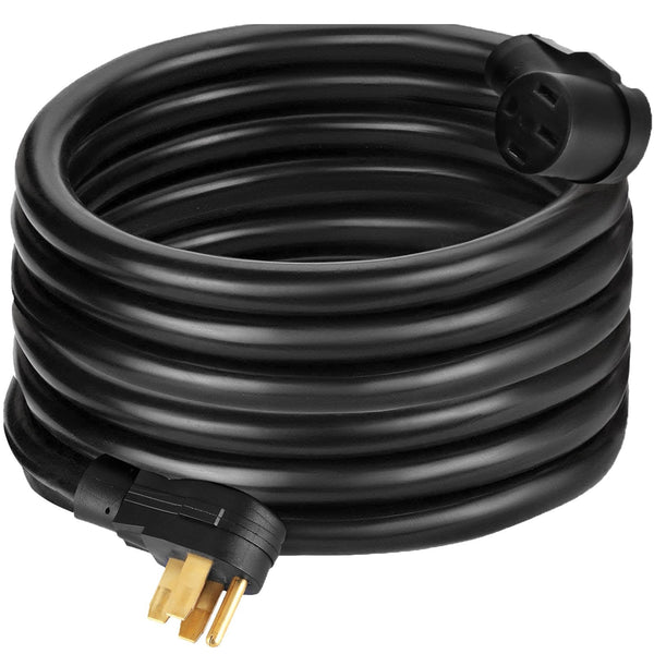 Vevor 50Ft Amp Rv Power Cord Durable Heavy Duty Extension Copper Wire Supply Cable For Trailer Motorhome Camper Extension Cords