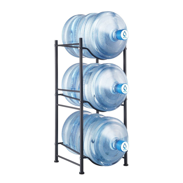 3 Tiers Water Jug Holder 5 Gallon Bottle Single Row Rack For Bottles Heavy Duty Kitchen Office Living Room Black Water Bottles & Vacuum Flasks