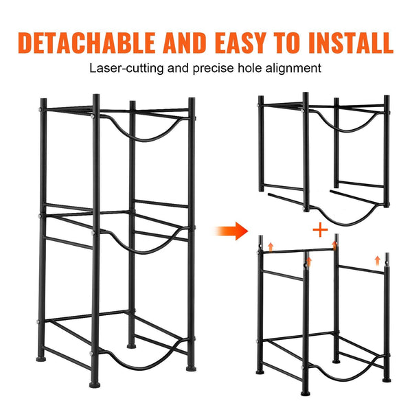 3 Tiers Water Jug Holder 5 Gallon Bottle Single Row Rack For Bottles Heavy Duty Kitchen Office Living Room Black Water Bottles & Vacuum Flasks