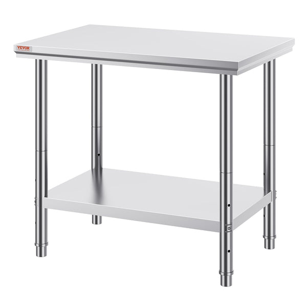 Vevor 910X610mm Stainless Steel Kitchen Bench Commercial Work Food Prep Table Kitchen Benchtops