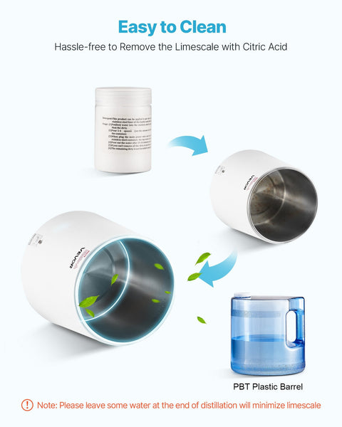 6L Water Distiller Home Countertop Purifier Machine 900W Plastic Container Water Filters
