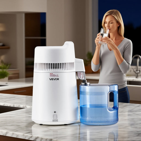 6L Water Distiller Home Countertop Purifier Machine 900W Plastic Container Water Filters