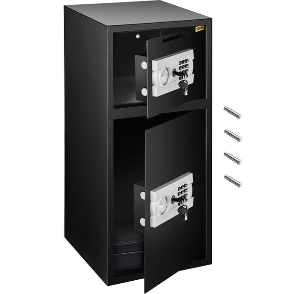 Large Double Door Security Safe Box 2.6 Cubic Feet Steel Strong With Digital Lock For Money Gun Jewelry Black Safes