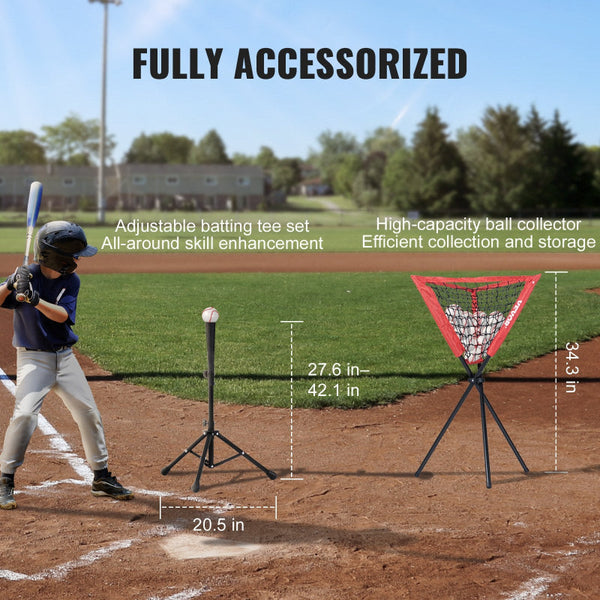 7X7 Ft Baseball Softball Practice Net Portable Training For Hitting Catching Pitching Backstop Equipment With Bow Frame Carry Bag Strike Zone 12 Balls