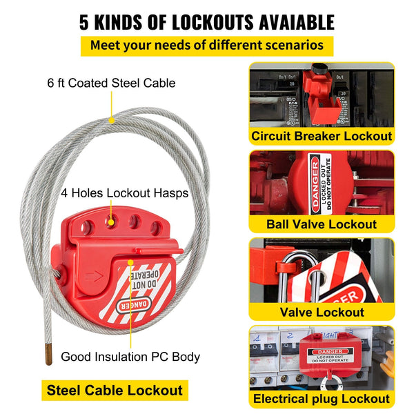42 Pcs Lockout Tagout Kits Electrical Loto For Risk Removal Other Electrical Equipment